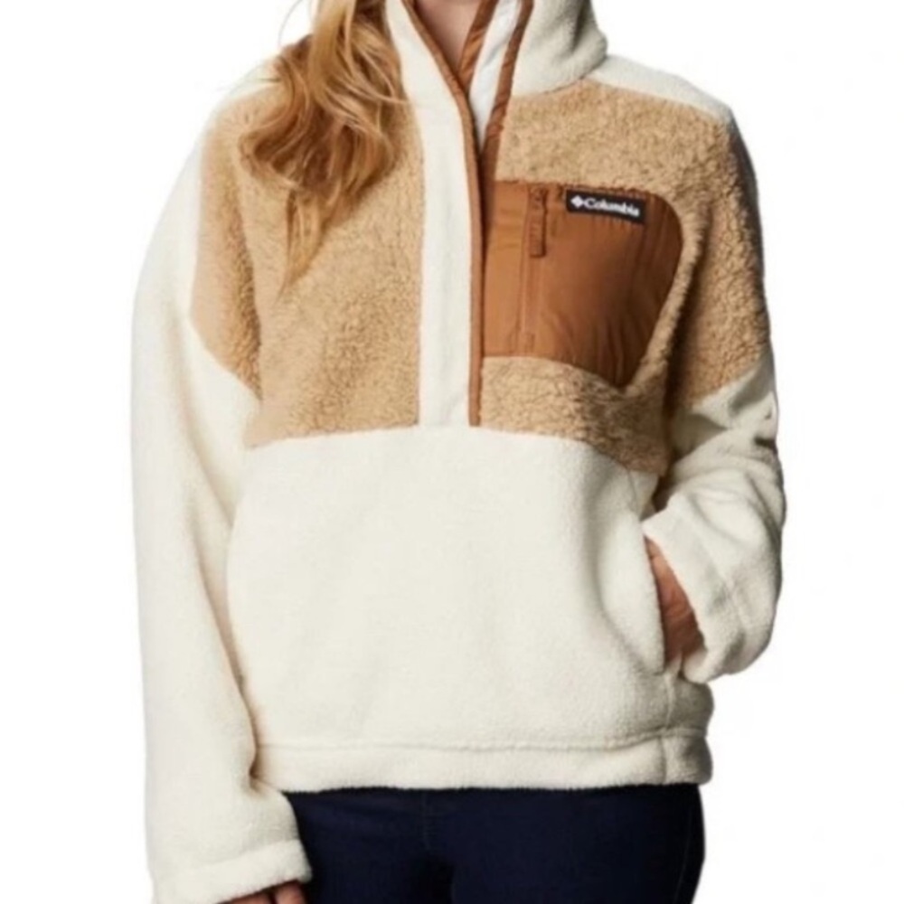 NWT Columbia lodge sherpa fleece pullover size Large